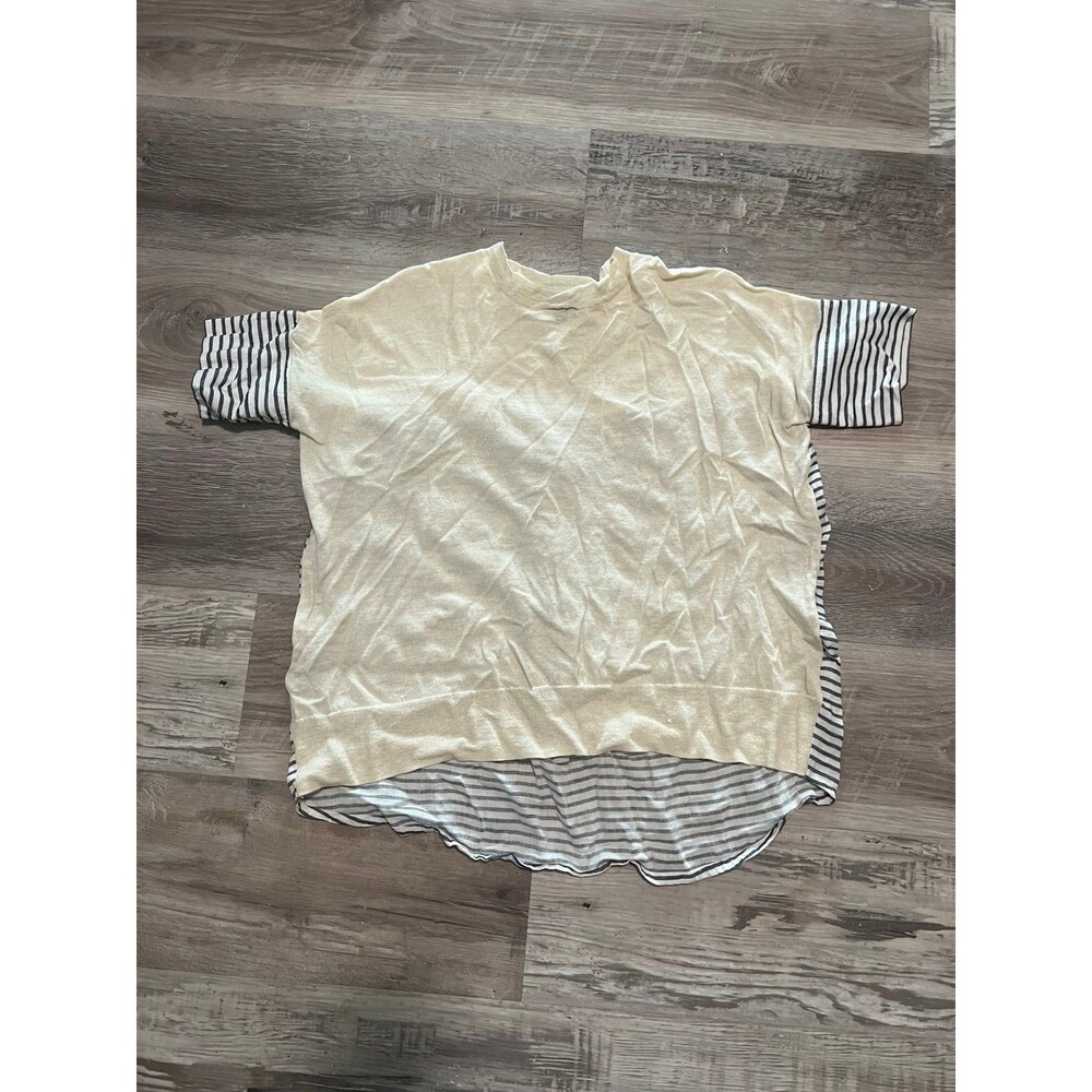 Jcrew size XXS oversized shirt Colorblock stripes and white blouse womens top